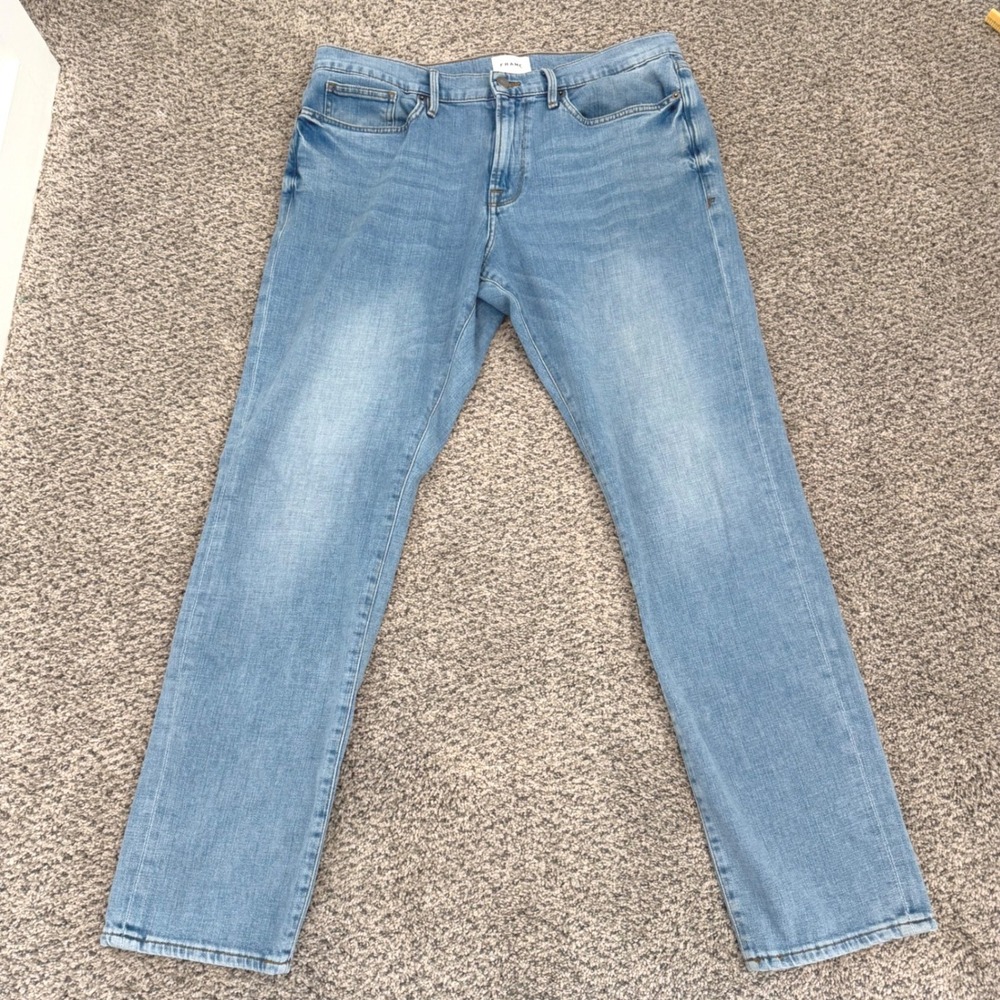 FRAME L'Homme Slim Light Wash Indigo Denim Jeans Mens Size 36